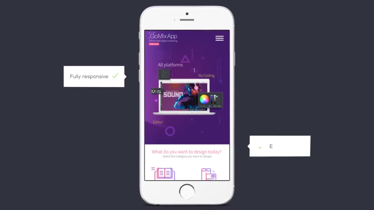 Scroll-page website on a phone