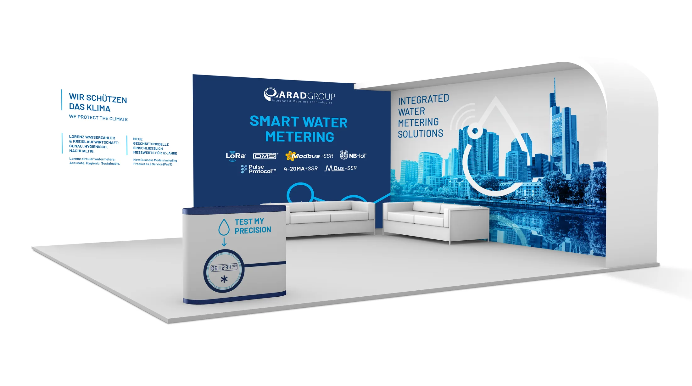 Arad Group exhibition stand, Smart Water Metering: The compact stand