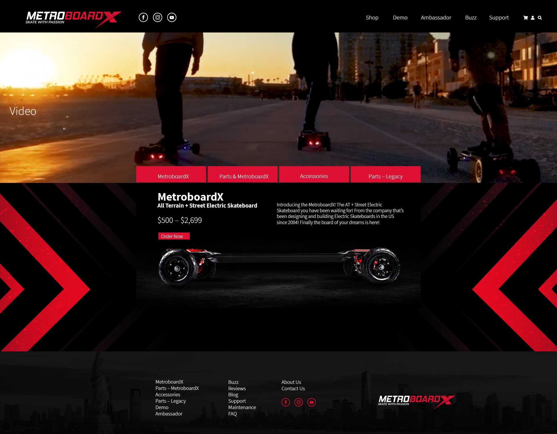 Metroboard X home page