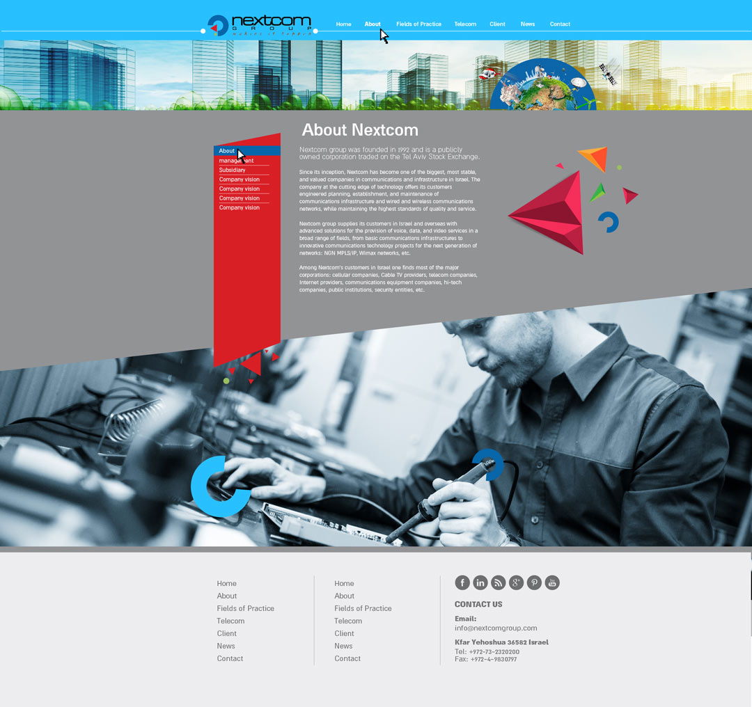 Home page and about page