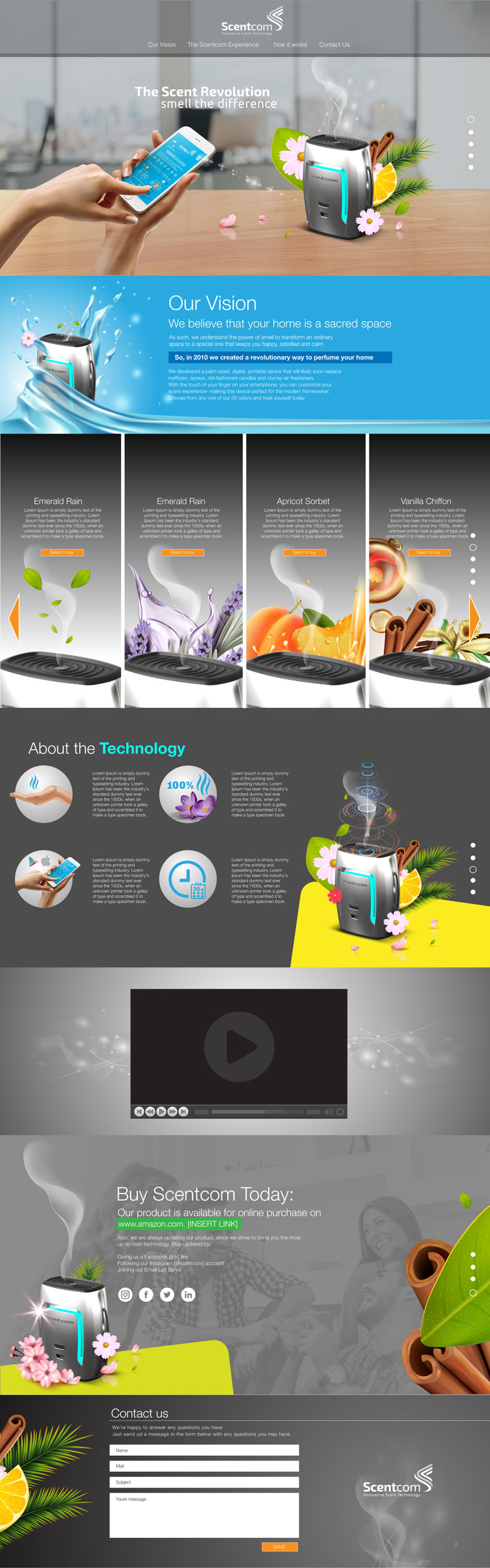 Scentcom one-page website
