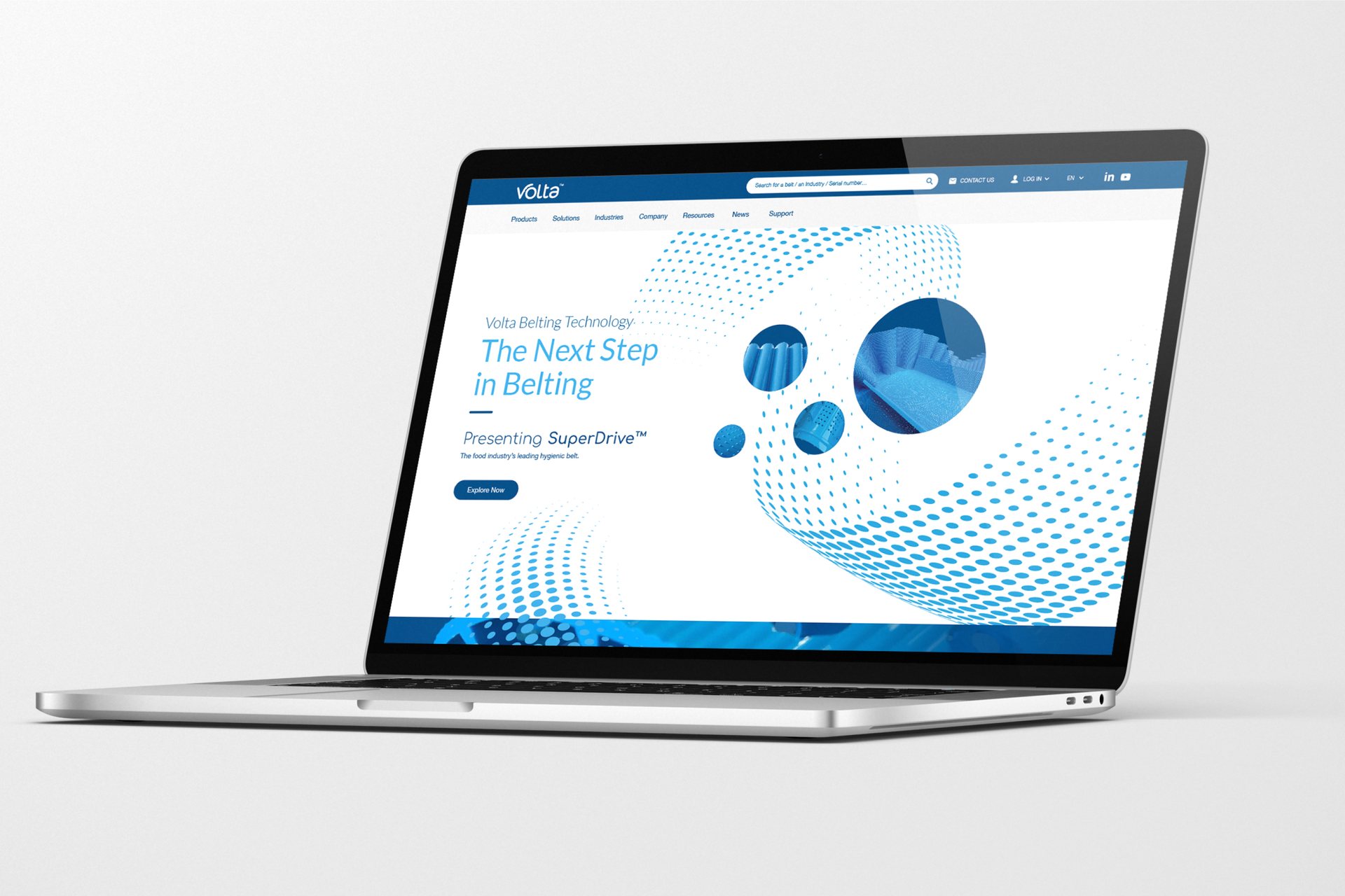The new Volta website on a laptop